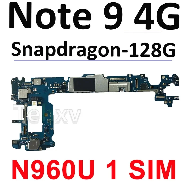 Good Motherboard For Samsung Galaxy Note 9 N960F/DS N960F N9600 Unlocked knox 0*0 MainBoard 128GB 512GB  Board