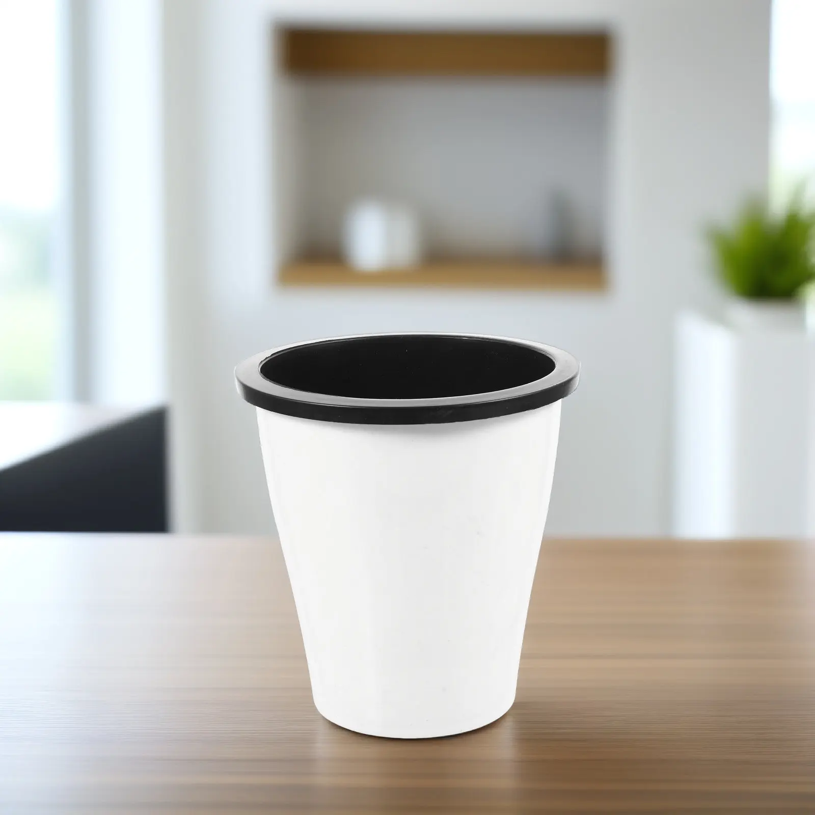 Self Watering Flowerpot Plastic Planter with String Wick System for Easy Plant Care Indoor Outdoor Use Removable Upper Lower