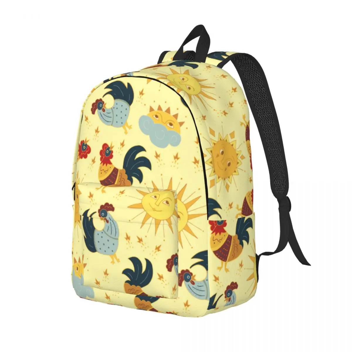 Rising Rooster Patterns Backpack Male School Student Backpack Female Large Capacity Laptop Backpack