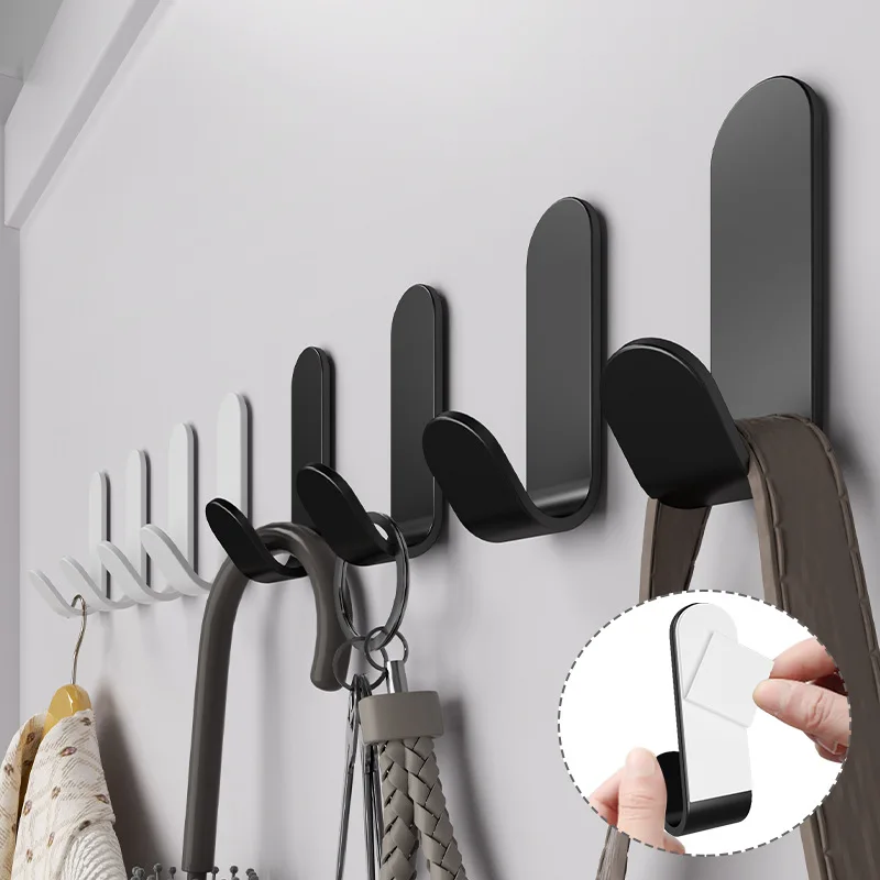 10pcs Magic Sticker Self-adhesive Hook Multi-purpose Kitchen Bathroom Door Back Living Room Storage Hook Shelf Tools