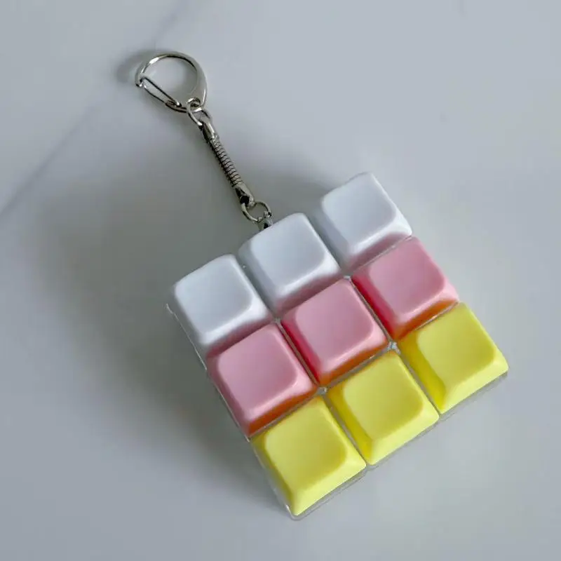 9-Tasten-LED-Tastenkappen-Schlüsselanhänger, Finger-Tastaturkappen, Spielzeug-Schlüsselanhänger, Stressabbau-Gadget, Zeitvertreib für Erwachsene – Detail 1