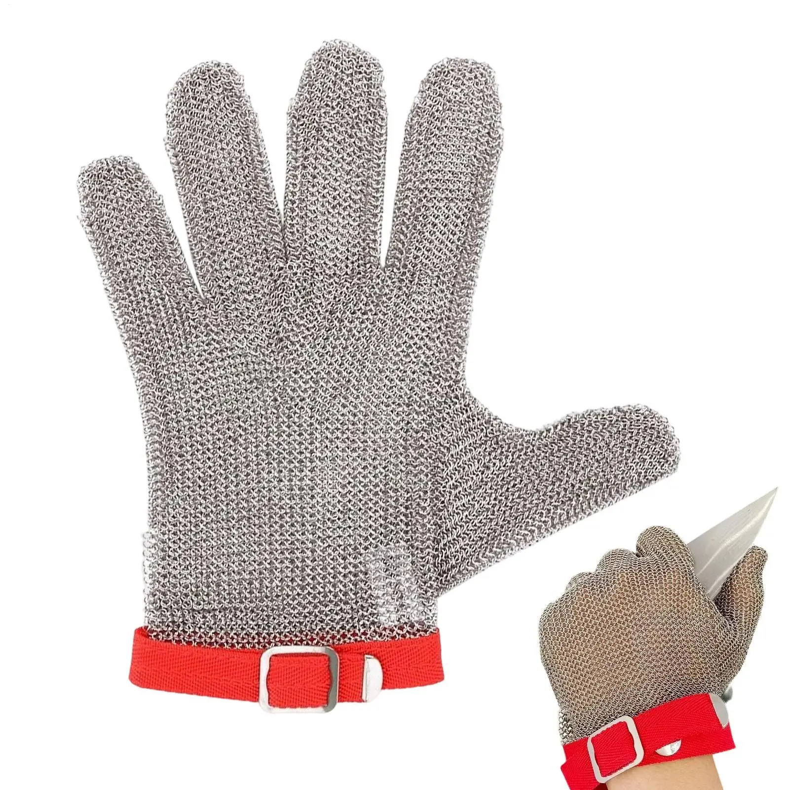 

Cut Resistant Gloves Puncture-Proof Chef Mitts Stainless Anti Cut Gloves For Kitchen Cooking Food Prep Fish Cleaning Gardening