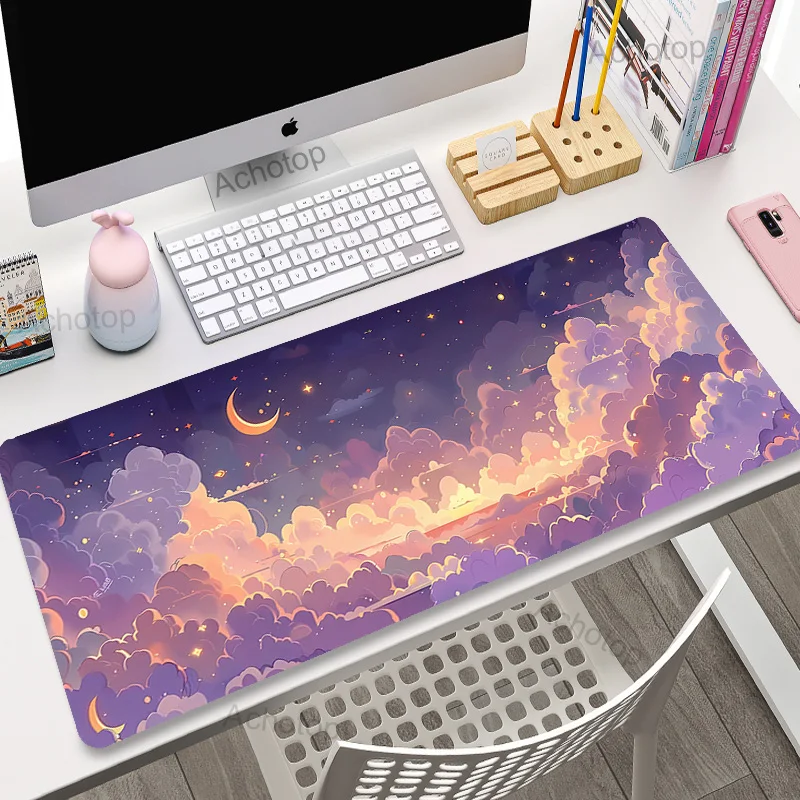 Pink Space Mouse Pads Cloud Gaming Mousepads Large Mousepad Gamer Rubber Mat Deskpad Company Long Desk Mats XXL For Gifts