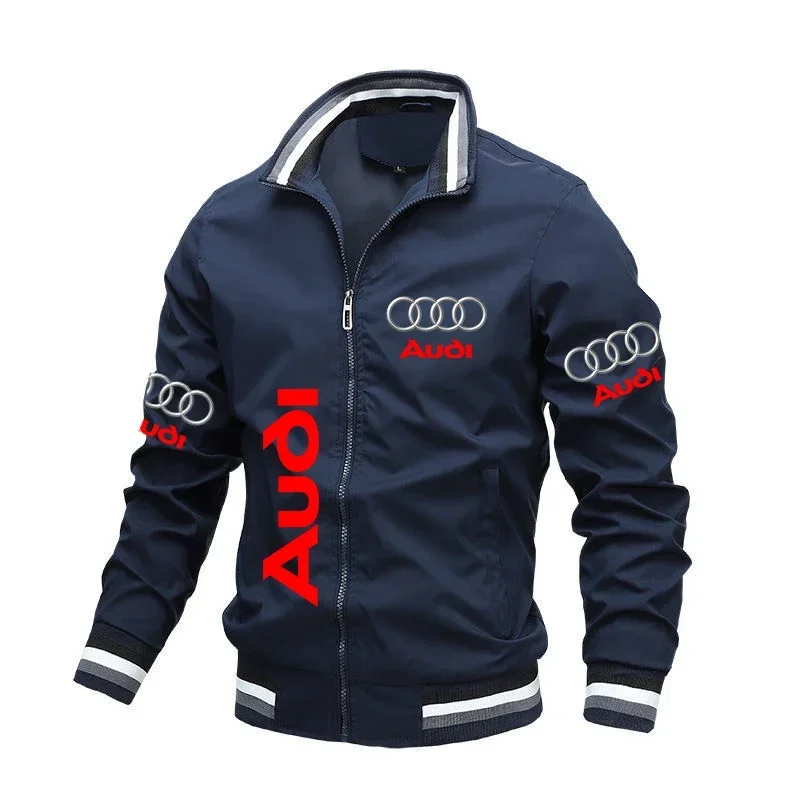 

Audi Motorcycle Jacket 2025 New Men's Top Car Logo Printed Racing Jacket Windbreaker Loose Biker Jacket Audi Men's Clothing Coat