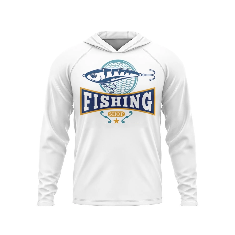 Heren Hood Fishing Shirt met lange mouwen, UV-bescherming, viskleding