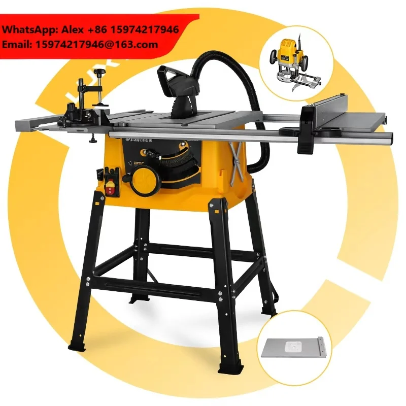 LUXTER 220V 255mm 1800W Cutting Table Saw +Router+Router Platform Sierra De Mesa For Woodworking