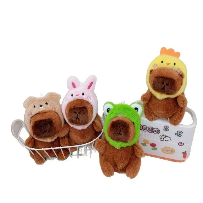 Jouet en peluche Capybara mignon, pendentif cochon d'inde de dessin animé, poupée en peluche douce, sac à dos, porte-clés de voiture, décor, cadeau pour enfant