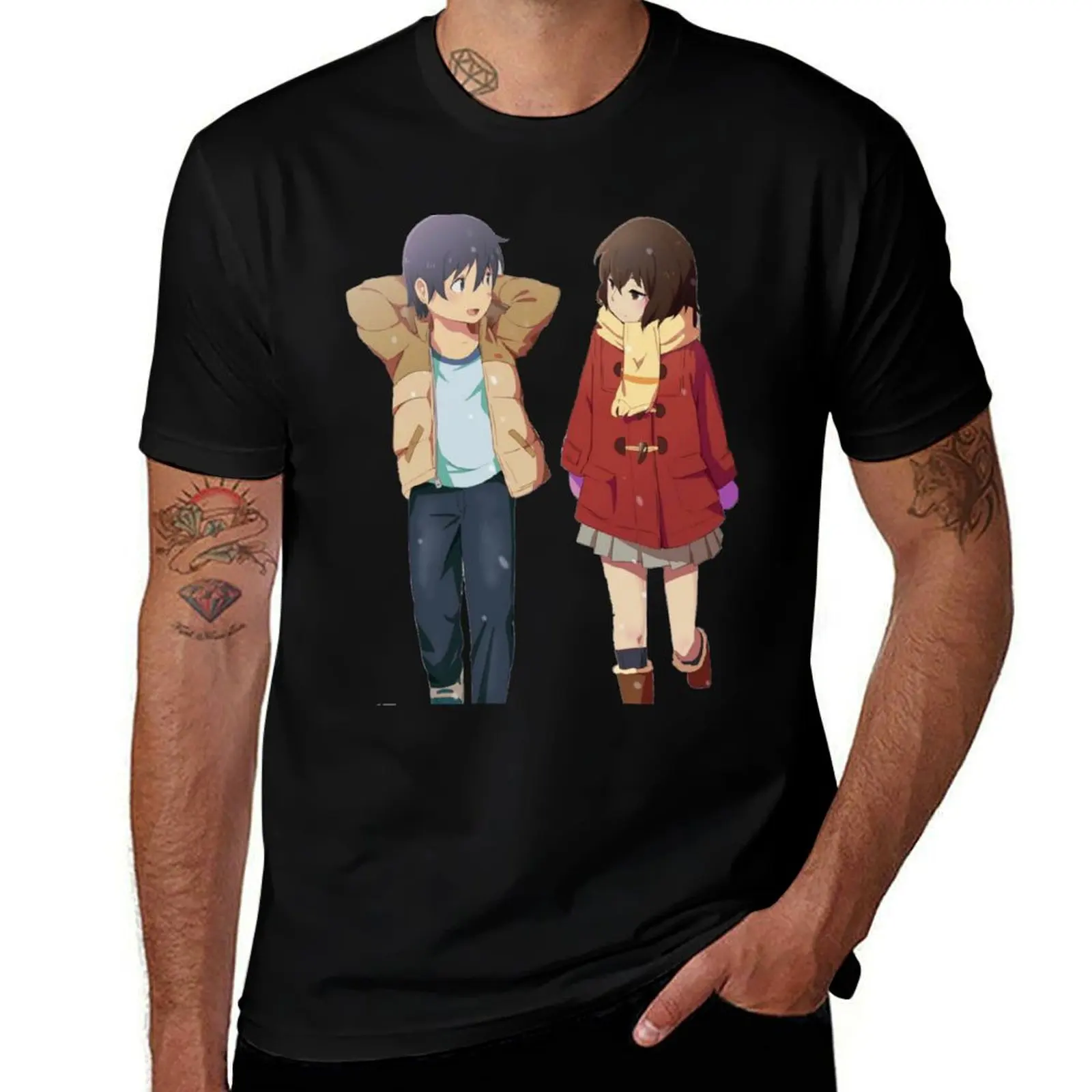 Kayo and Saturo fan art : Erased T-Shirt Modern Print Casual T-Shirt