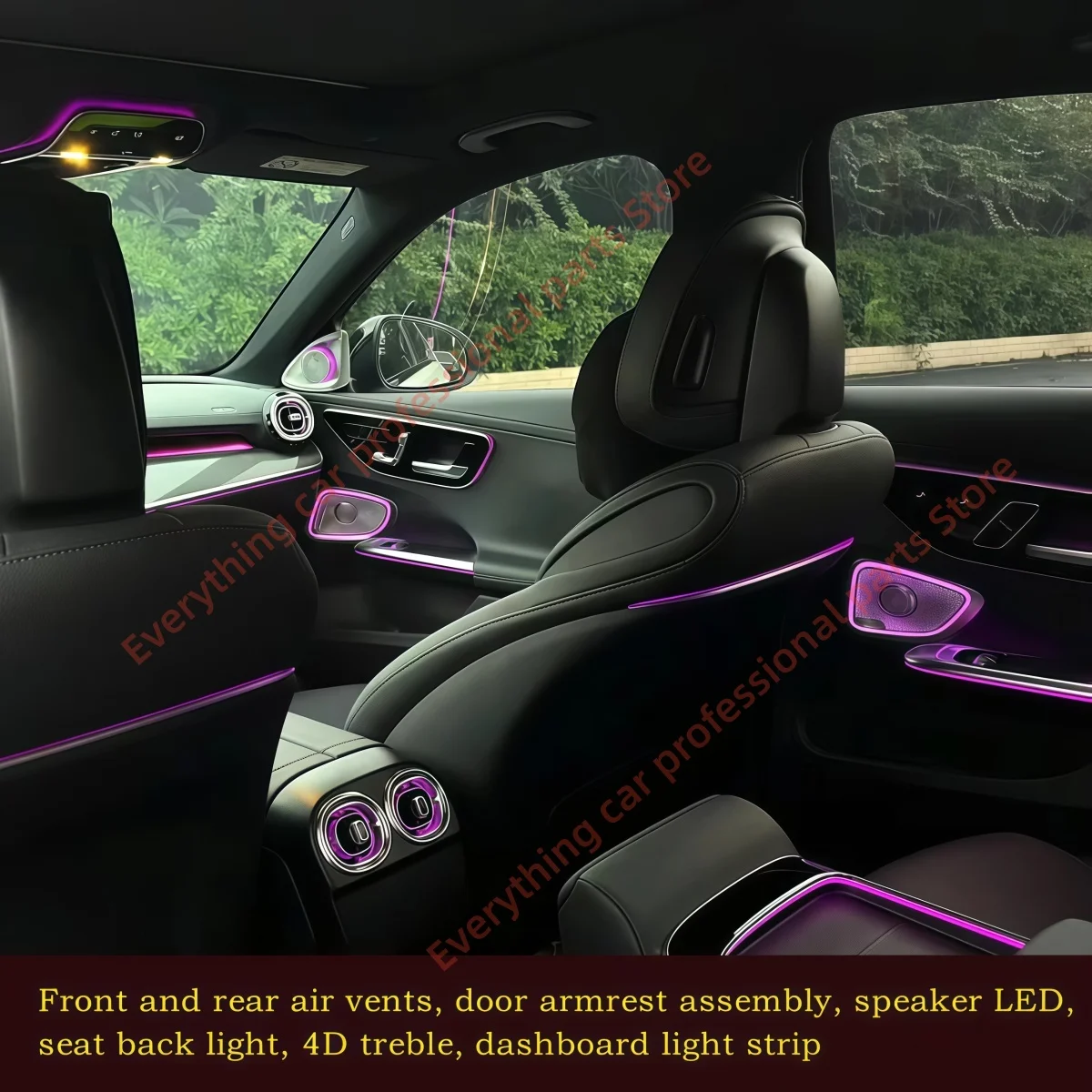 Automotive LED Ambient light for Mercedes Benz C-Class W206 GLC X254 Door Instrument panel lamp Ambient parts 64 color vent