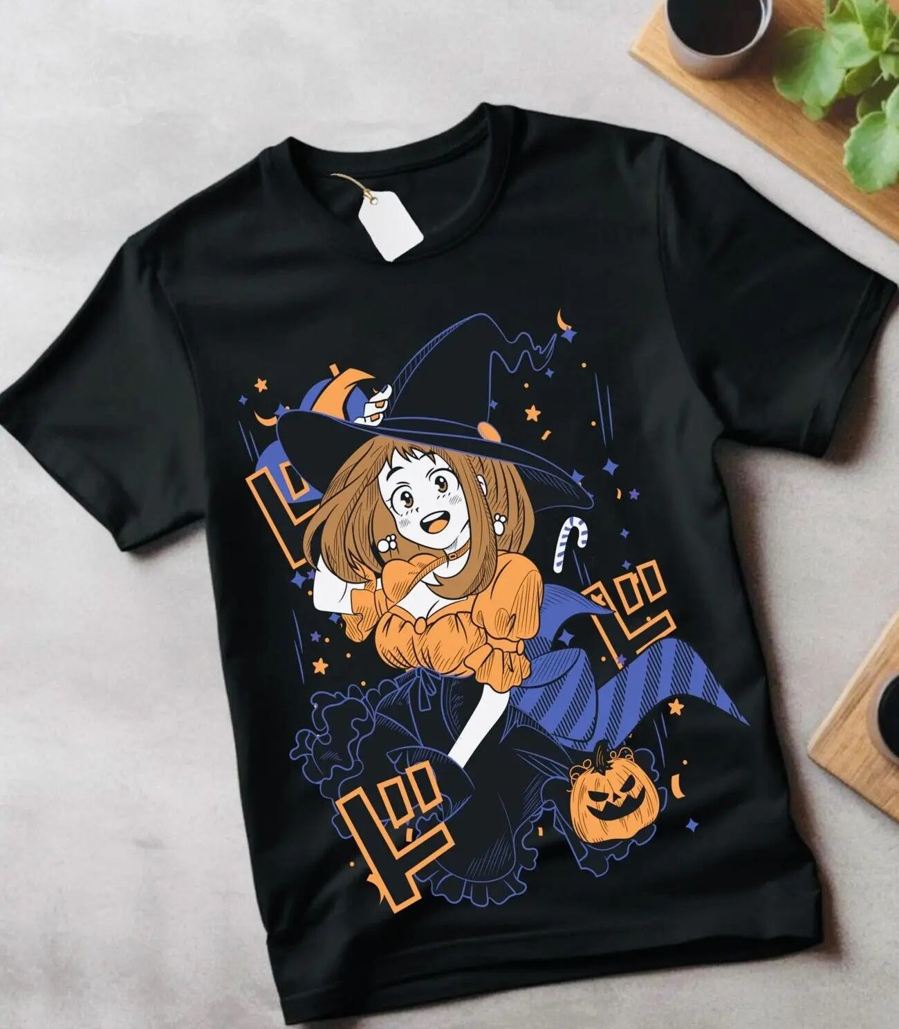 My Hero T-shirt Academia Ochaco clothes Witch Girls T-Shirt happy Halloween Cotton Luxury brand vintage oversized