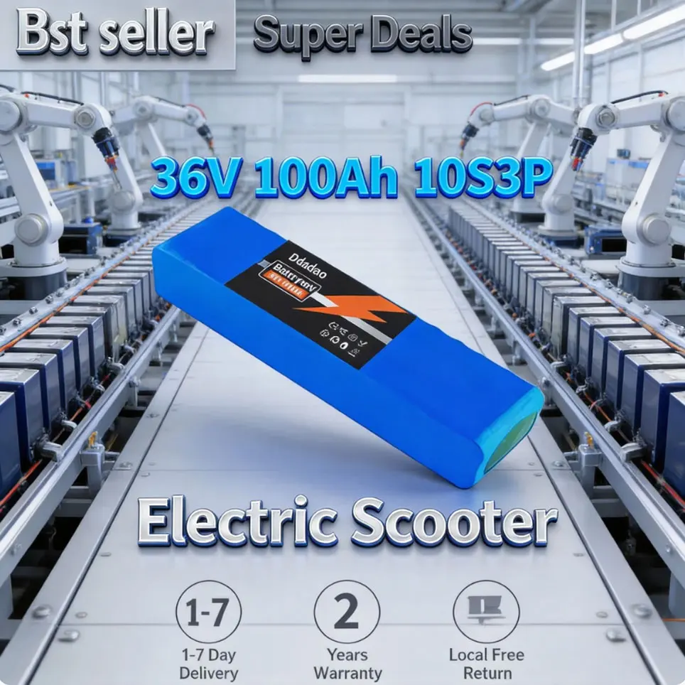 Batterie au lithium rechargeable 36V 100Ah, pack de batteries 18650 10S3P 1000W, batterie de scooter électrique 36V modifiée avec BMS, SYP XT60 JST