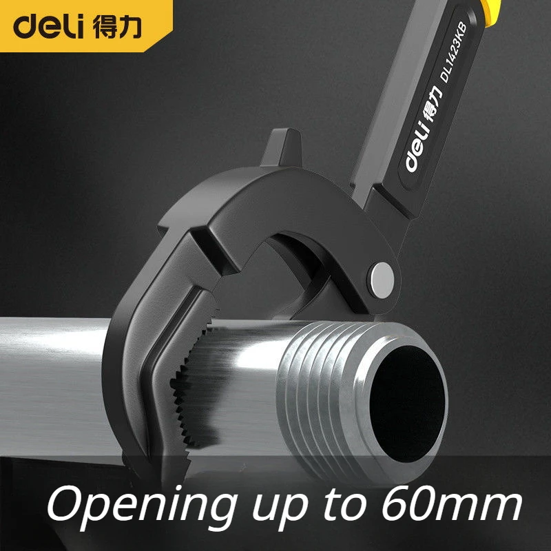 Deli ชุดประแจเหล็กคาร์บอนสูงมัลติฟังก์ชั่กลางแจ้งประแจแบบพกพาปรับได้อเนกประสงค์ประแจวงล้อทนต่อการสึกหรอ