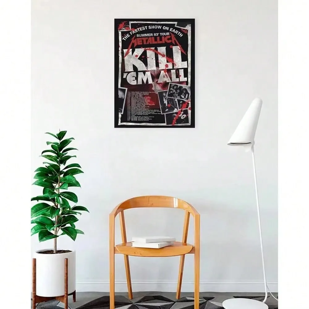 لافتة جولة MetalTreasure مرخصة Kill 'em All 83 - لوحة طباعة زخرفية معدنية من خلال شراء ART مقابل أقل