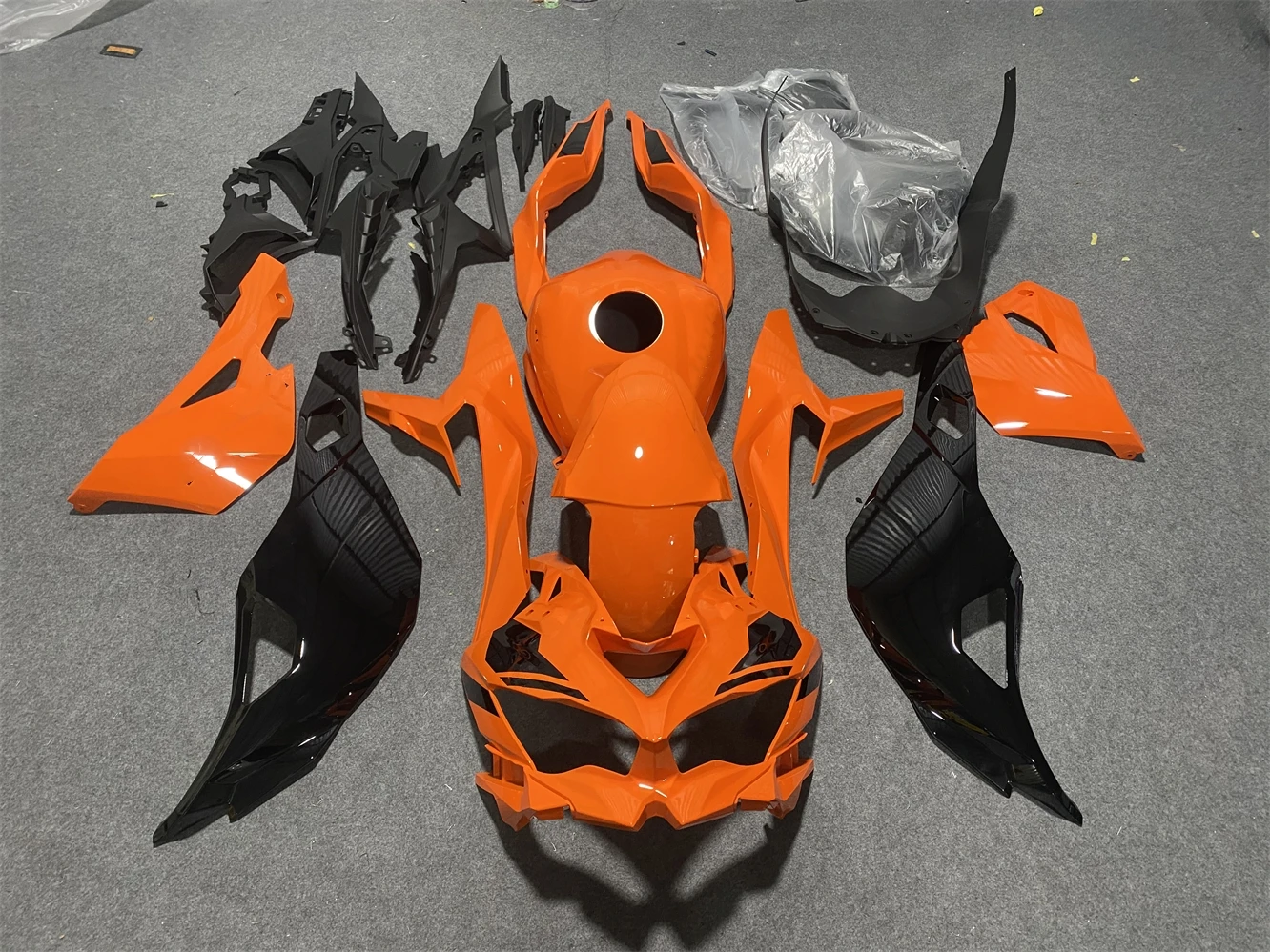 Motorcycle Fairing Kit fits ZX-25R ZX-4R 2019 2020 2021 2022 2023 2024-25R-4RR 19 2021 22 23 24 Fairing Black orange motorcycle