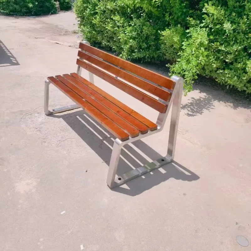 

Modern design waterproof wooden garden lounge chair with backrest, hotel park terrace courtyard - wholesale sale