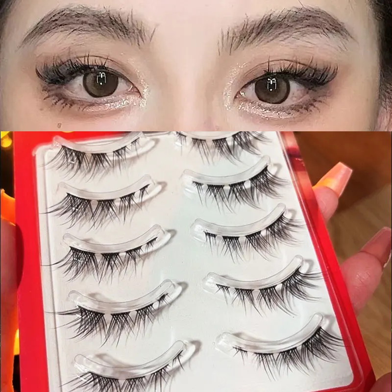 رموش المانجا الصناعية الطبيعية ، عين الثعالب ، الرموش المجنحة ، عين القط ، أدوات المكياج اليومية ، الجديدة