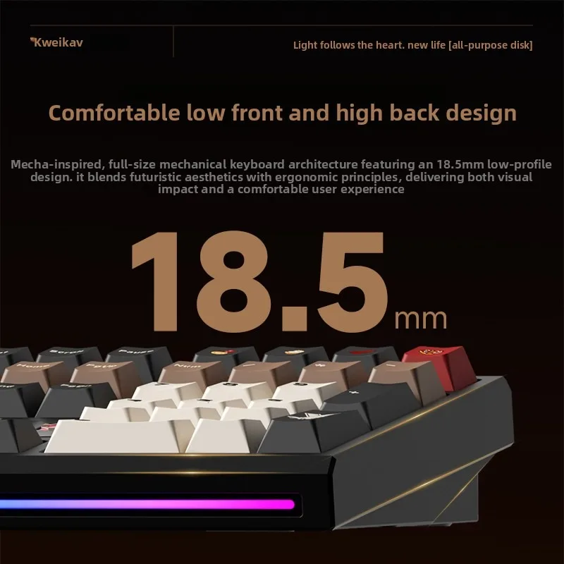 WEIKAV NUT108 Aluminum Mechanical Keyboard Full-size 109 Keys Tri-mode Wireless Bluetooth 2.4G Gasket CNC Metal Gaming Keyboard