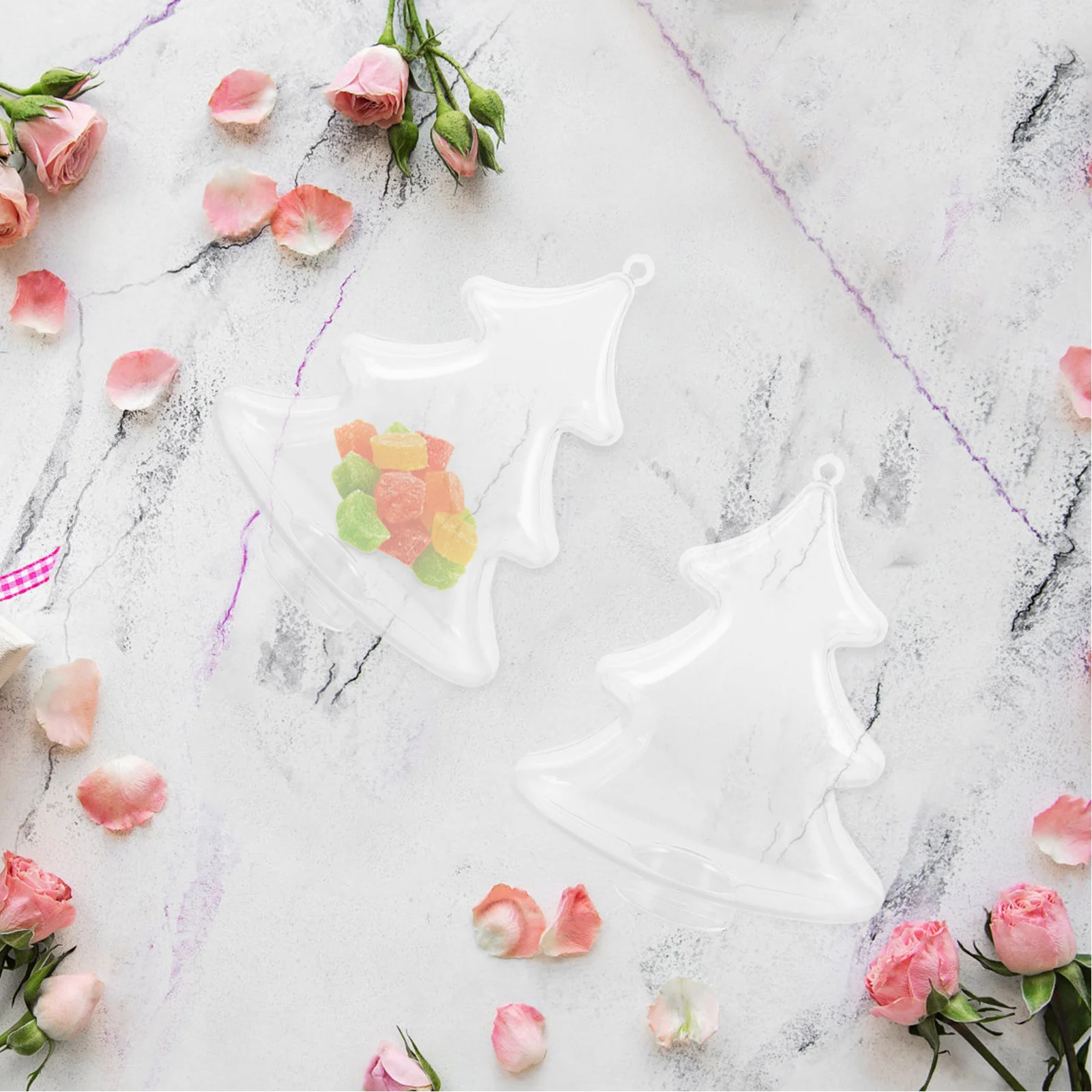 

6 Pcs Candy Clear Favor Boxes Christmas Containers Party Favors Jar Plastic Tree