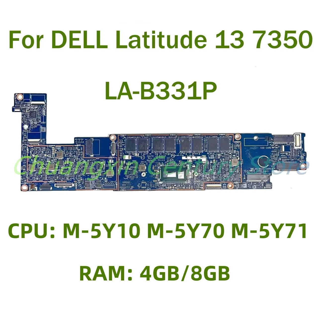 For DELL Latitude 13 7350 Laptop motherboard LA-B331P with CPU: M-5Y10 M-5Y70 M-5Y71 RAM: 4GB/8GB 100% Tested Fully Work