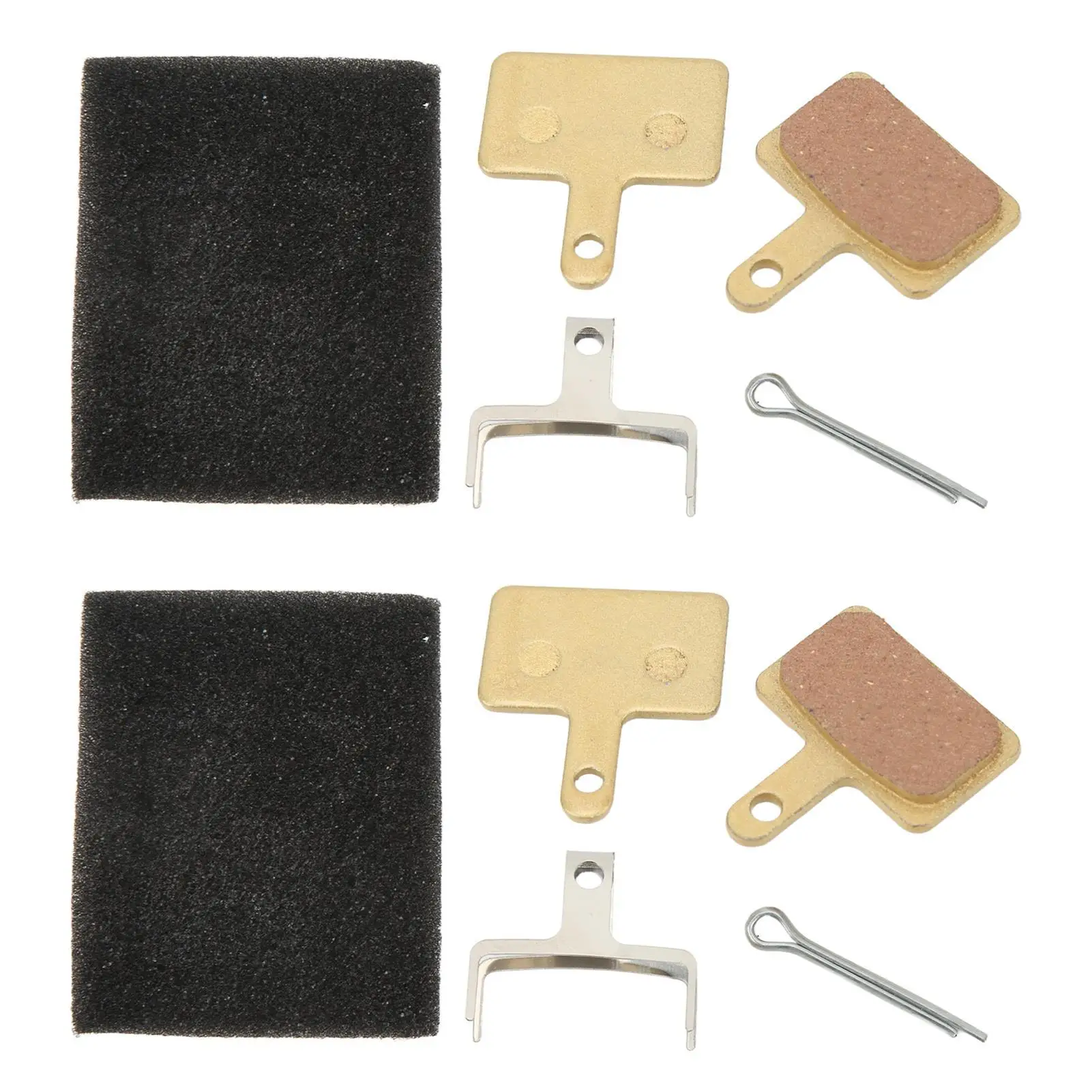 Mountain Bike Disc Brake Pads Semi Metallic Anti Wear Force Balanced 2 Pairs for Durable for riding Performance