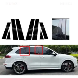 Silvery Carbon Glossy Black Pillar Posts Fit For Porsche Cayenne 92A Chassis E2 2011-2017 Window Door Column B C Sticker Cover