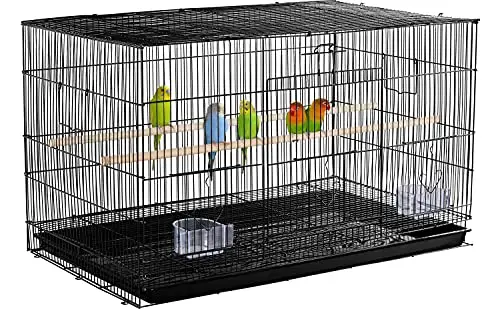 30‘’ Flight Bird Cage Stackable Design for Small and Medium Birds with Slide Out Tray and Bottom Grate Budgies