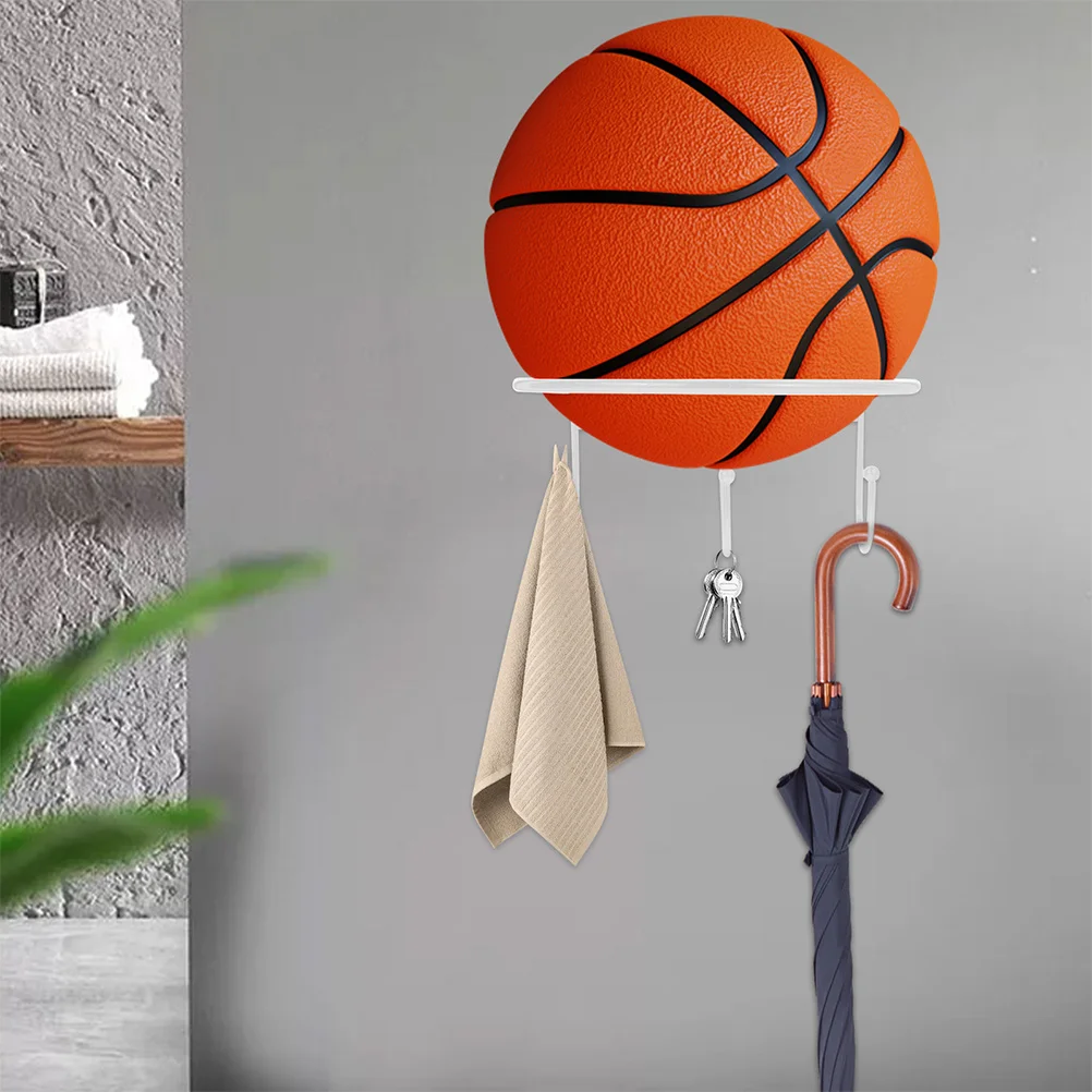 

Basketball Wall-Mounted Iron Ball Holder Multi-Function Sports Ball Rack Basketball Football Volleyball Storage Display