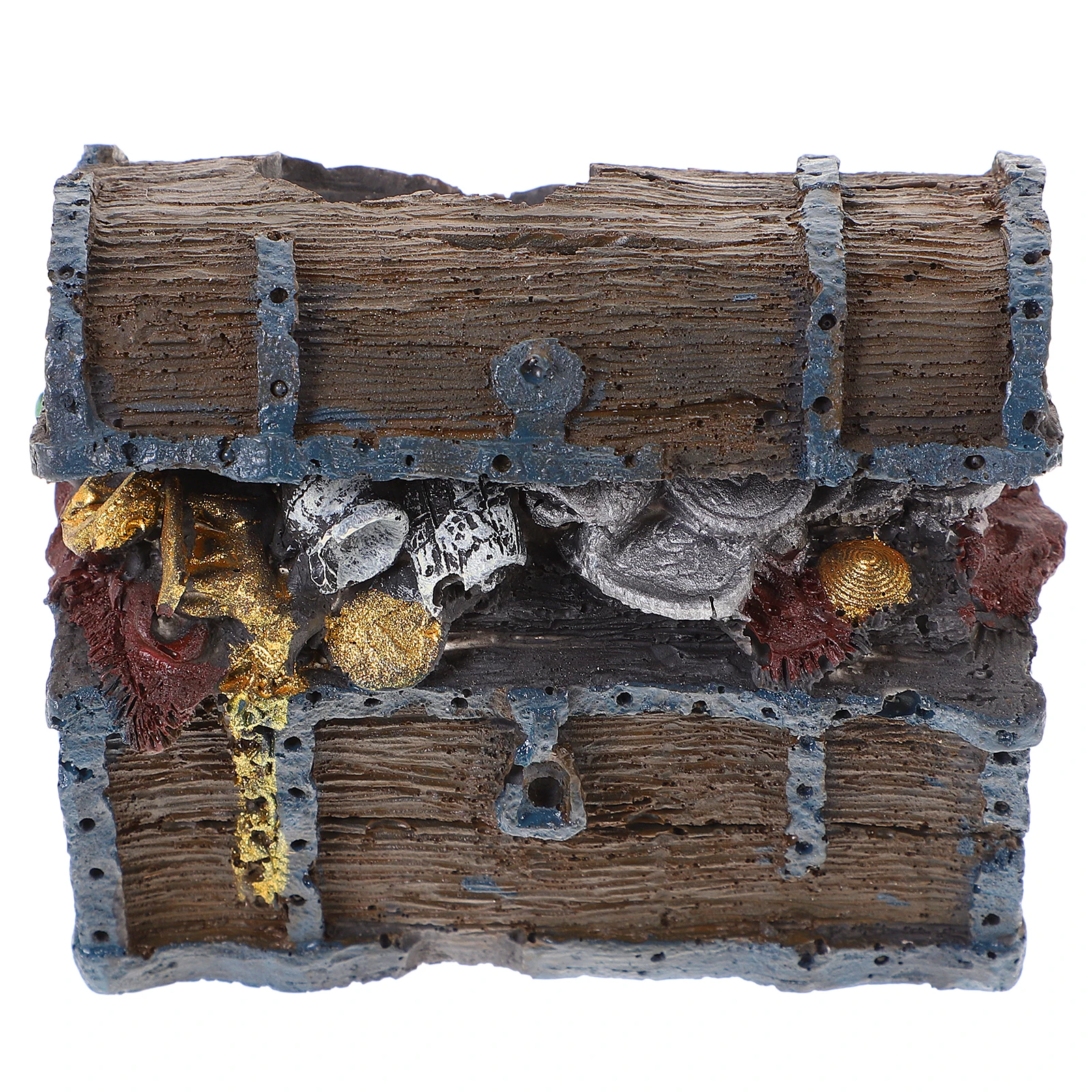 

Resin Treasure Chest Aquarium Landscape Decor Fish Tank Ornament Unique Design Natural Flavor Fade-Resistant Adornment
