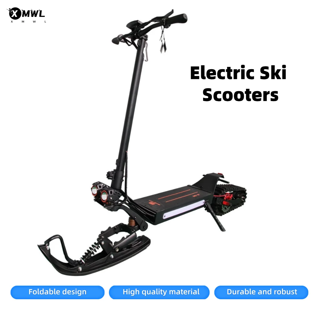 

Foldable Electric Ski Scooters 3-in-1 for DIY Free Switching Ski Scooter Electric Waterproof Snowmobile with Removable Battery