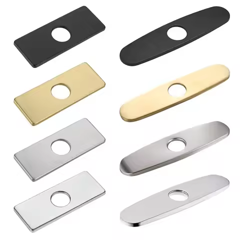 Faucet Plate Hole Cover Deck Plate Tap Cover Stainless Steel Bathroom Sink Mounting Escutcheon Kitchen Faucet Accessories