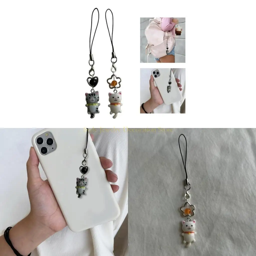 d46e-Телефон-charm-chepchain-Снятый-кошачий-телефона-lanyard-для-женщин-для-женщин-bagcpack-ornament-care-holder-dewelry