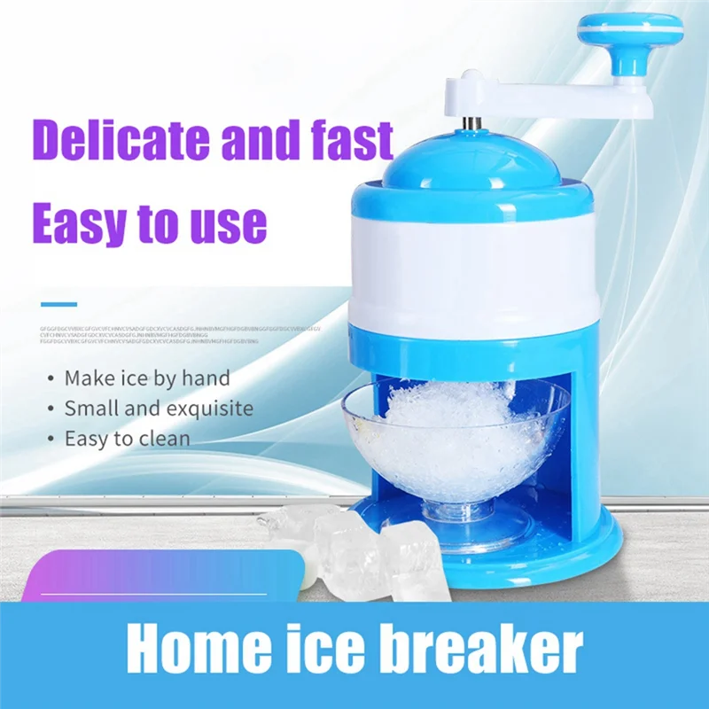 Manual Ice Crusher Home Use Ice Shaver and Snow Cone Machine Summer Maker Ice Crushing Breaker