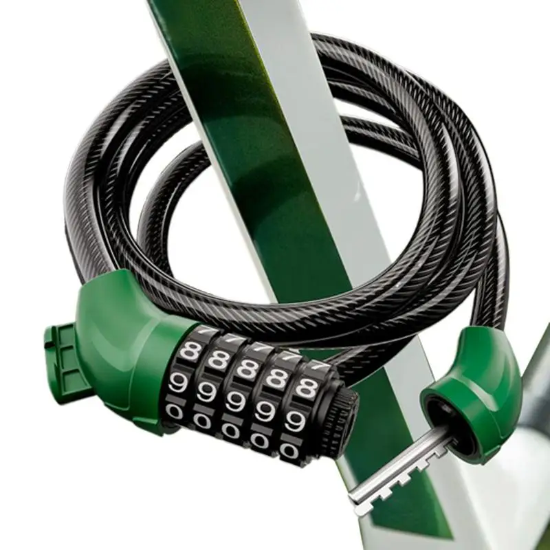 

Комбинированный велосипедный замок, противоугонный замок, 47 дюймов, 5-значный комбинированный противоугонный замок, аксессуары для двери мотоцикла, скутера