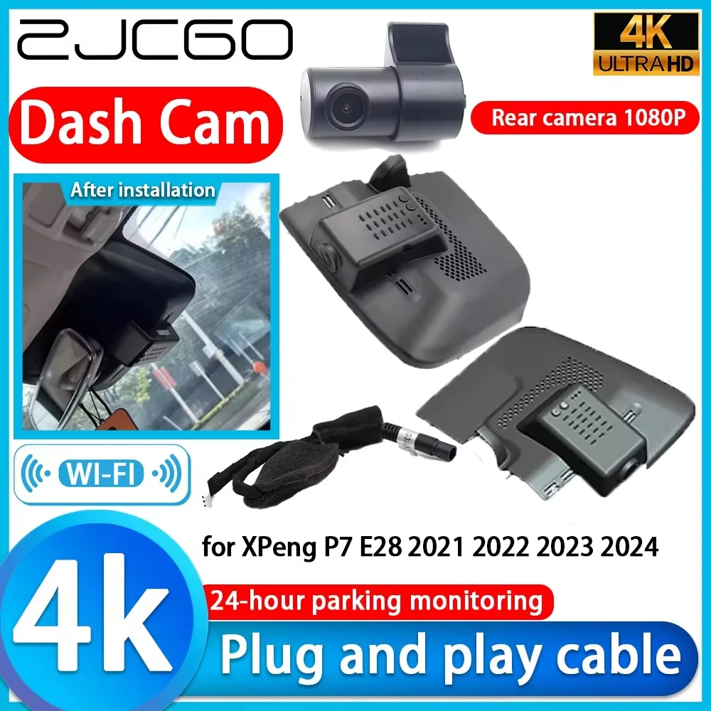 

for XPeng P7 E28 2021 2022 2023 2024 Wifi 4K DVR Dash Cam Car Camera Sony Lens Video Recorder H.265 G-Sensor Parking 24h Monitor