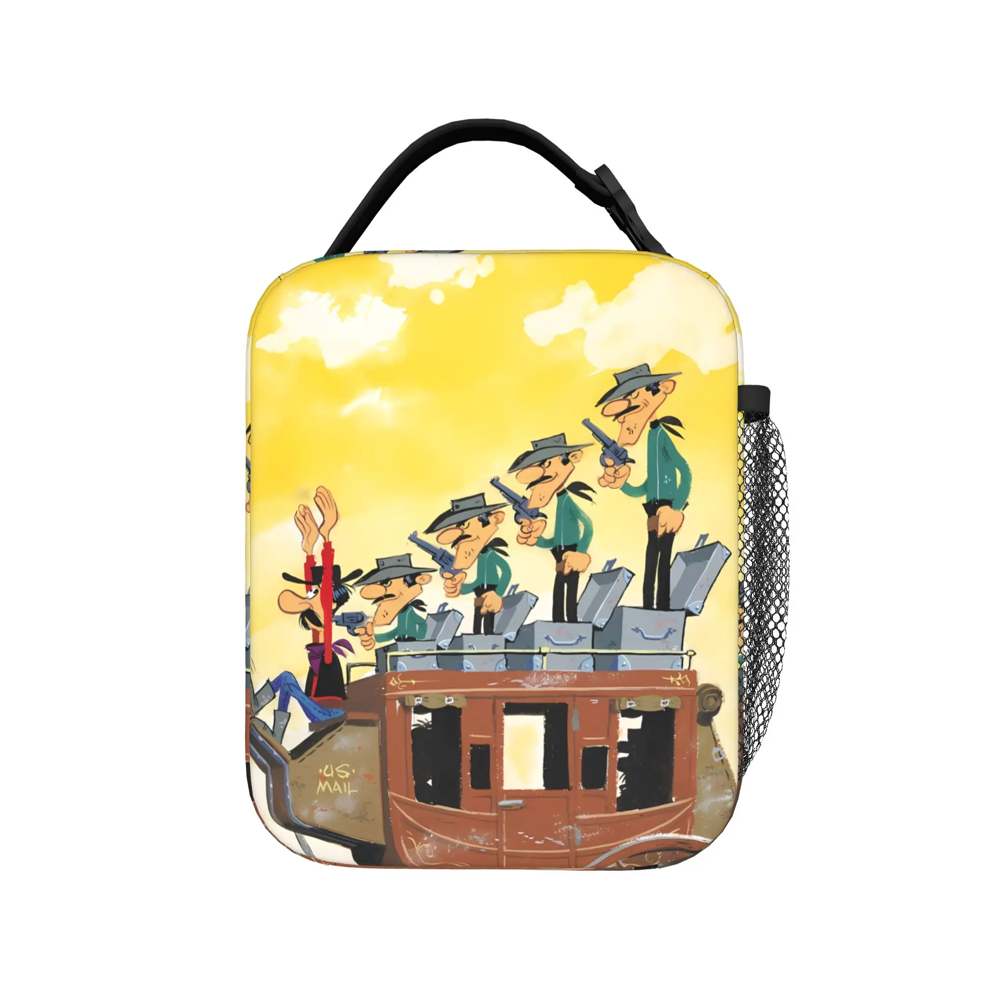 Lucky Luke Cartoon Comics Lunch Bag  School Lunch Box For Child Casual Graphic Tote Food Bags Waterproof Portable Cooler Bag