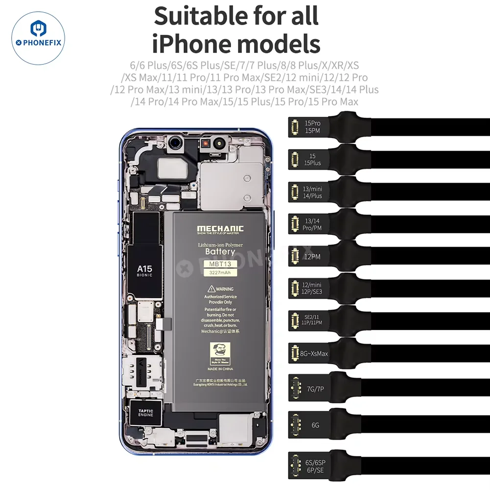 MECHANIC Power Pro Max 2.0 for iPhone X-15PM Power Supply Test Cable One Key Boot Motherboard Activation with 15 FPC Connectors