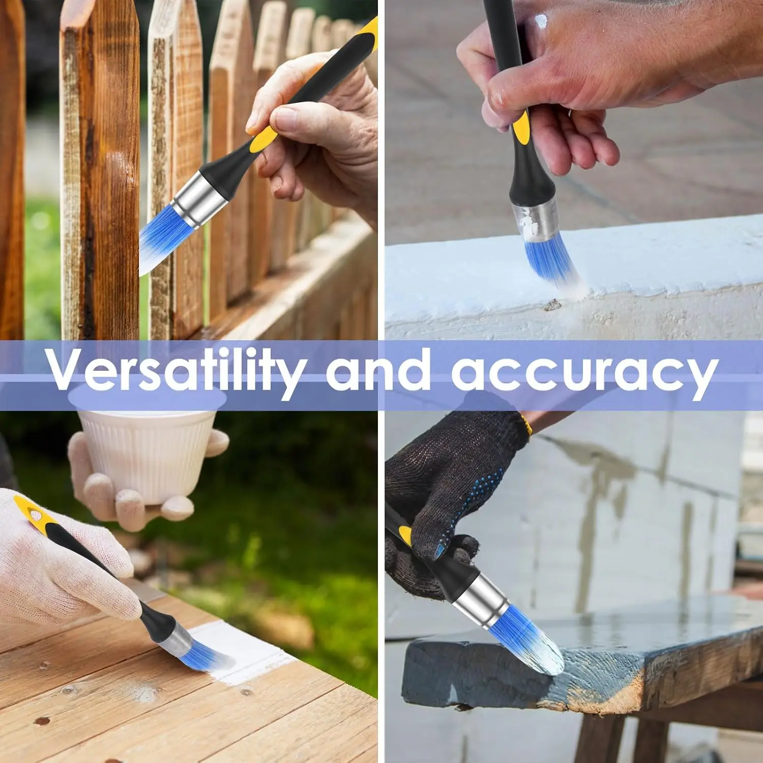 Escova de corte de pintura de 15mm/18mm para cantos de bordas de ranhura de parede alça antiderrapante faça você mesmo escovas de corte de móveis ferramentas de pintura