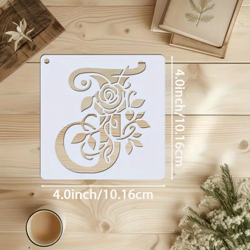 36pcs bloemen alfabet nummer stencils herbruikbare Rose Vine brief holle schilderij graffiti sjabloon spuitgietmatrijs voor muurstickers