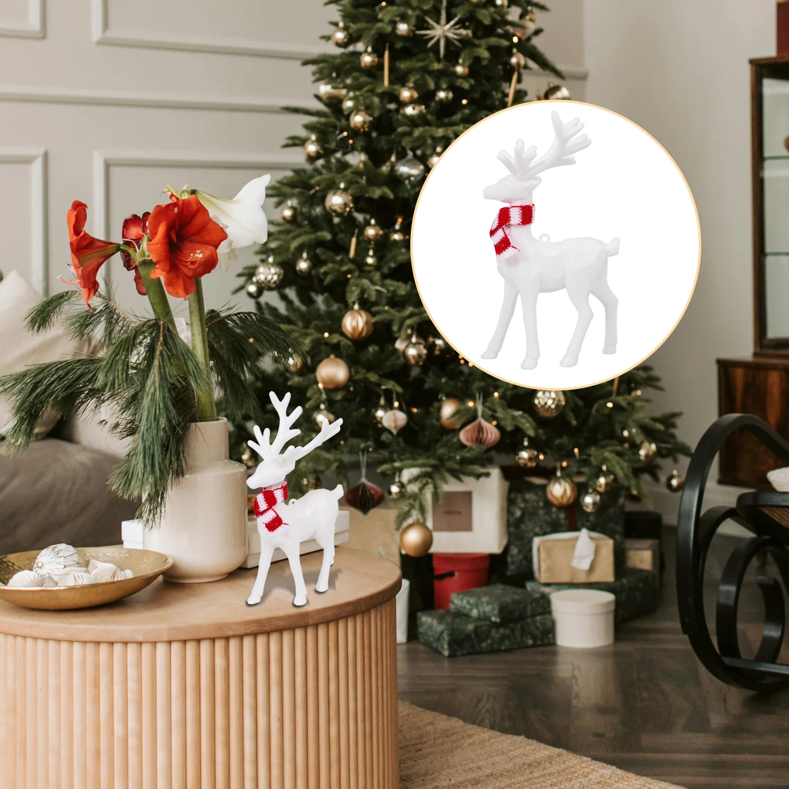 

2Pcs Festive Reindeer Acrylic Hanging Pendant Christmas Deer Decoration for Indoor Tree Desk Mantle Table Winter Holiday Decor