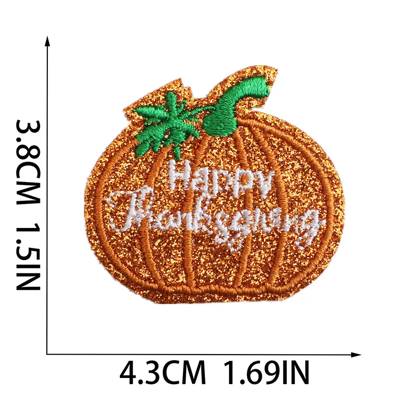 1 piece Embroidered Thanksgiving Day Christmas Patches Iron On Clothing Shoes Backpack Hats Stickers DIY Cartoon Badge Appliques