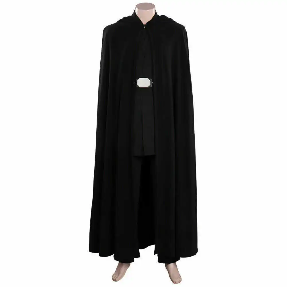 

loween Long Wizard Robe with Hood Woolen Cloak Performance Proam Cosplay Prop Villain Death Windbreaker Women's Faion