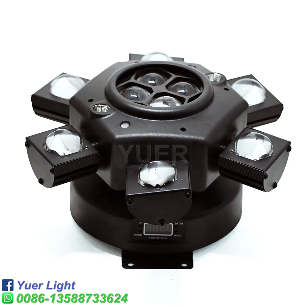 Imagem -04 - Yuer-led Moving Head Beam Light Rgb Laser Strobe Light Rotating Disco Party e Bar Cabeças Dmx Stage 10x10w