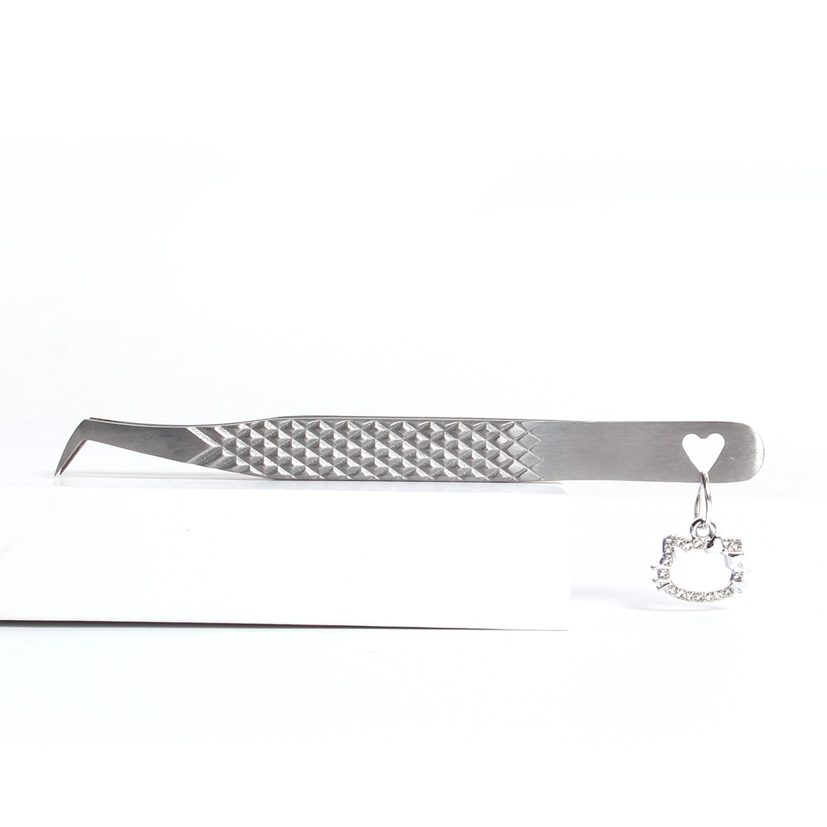 Professionele zilveren elleboog oogschoonheidspincet van hoge kwaliteit, roestvrijstalen wimperpincet