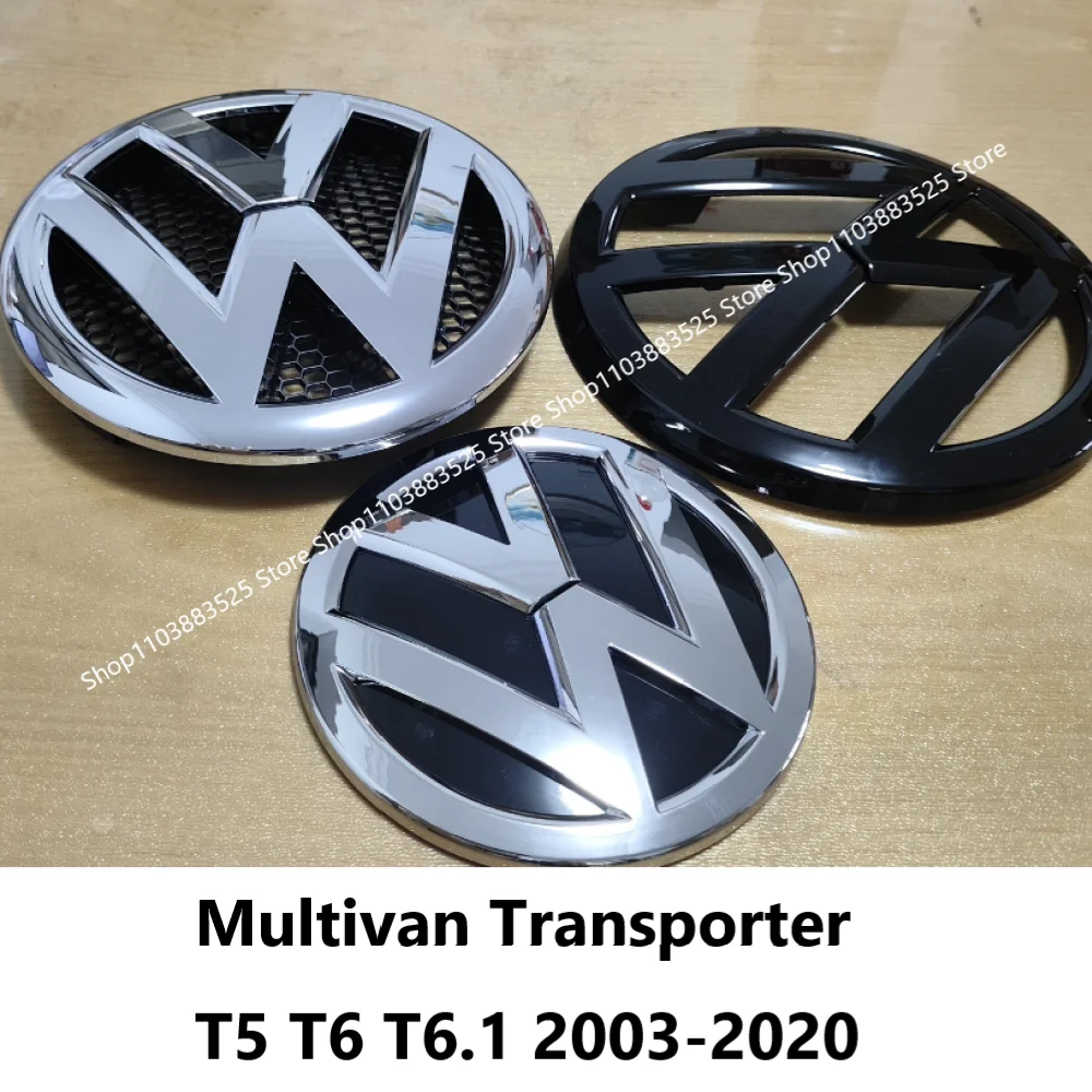 

2pcs Replacement Car Front Grille Emblem and Rear Trunk Lid Badge for VW Multivan Transporter T5 T6 T6.1 2003-2020 Badge sticker