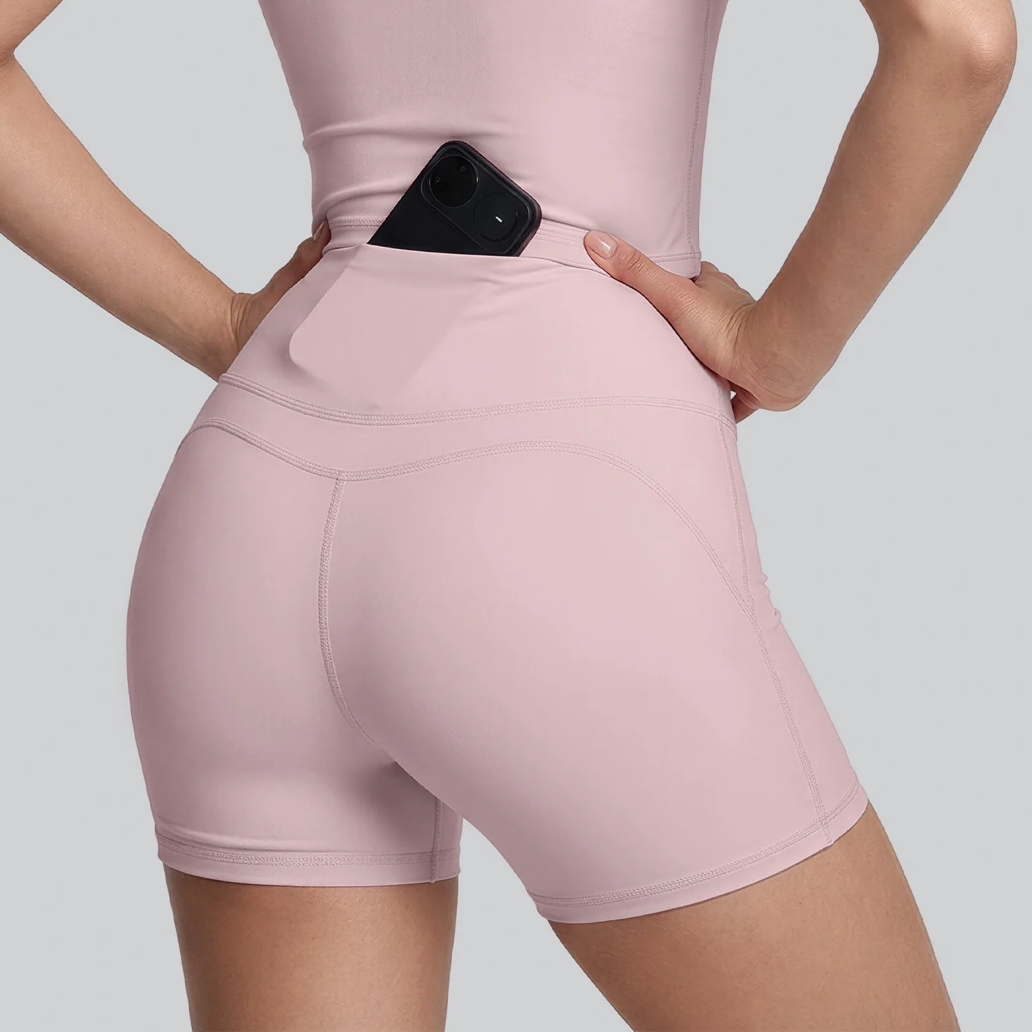 2026 Women's Sports Shorts, Invisible Back Pocket, Thin High-waisted Tummy Control And Hip-lifting Fitness Three-point Pants, Su