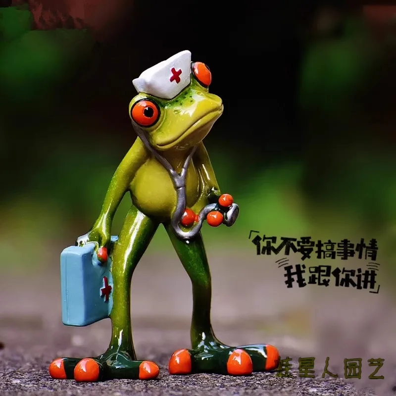 

New ugly cute resin frog nurse front desk decoration doctor's office desktop ornament cute creative send friends