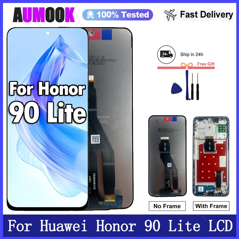 Nueva pantalla de 6,7 pulgadas para Honor 90 Lite, conjunto de digitalizador de pantalla táctil LCD para Honor 90 Lite CRT-NX1, repuesto de pantalla LCD