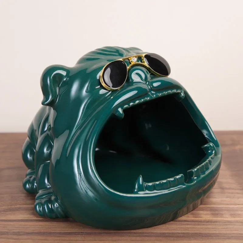 Cartoon Dog/hippo Ceramic Ashtray Anti-fly Ash Storage Box Decorative Ornaments Soot Tray Decoration Furnishing Crafts