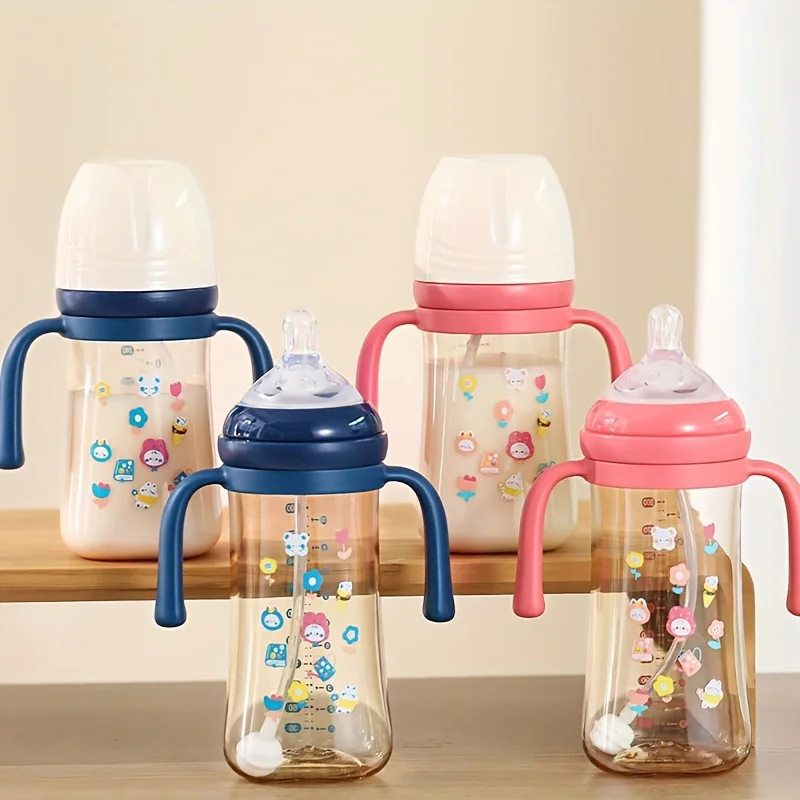 

Feeding Bottle with Handle, Brestmilk/Formula/Water Feeding Bottle for Baby/Newborn/Infants/Toddlers