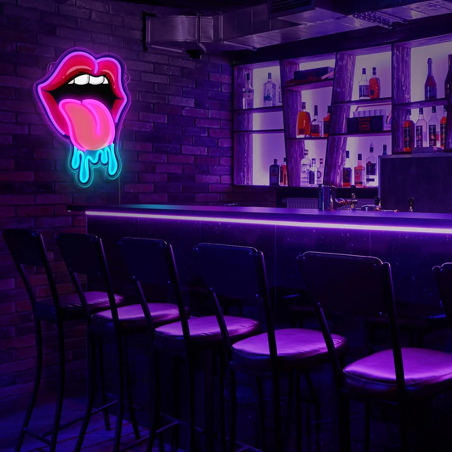 Lip tongue neon sign LED for wall decoration Tongue saliva LED sign neon for KTV bar men cave bedroom party wedding decoration